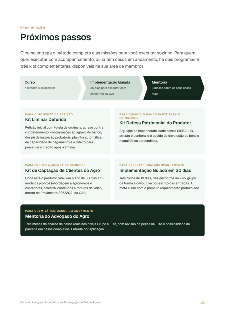 Página Próximos passos